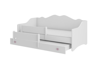 Pat copii ADRK EMKA II Pink White – 80x160 cm – Alb – vedere generală a produsului