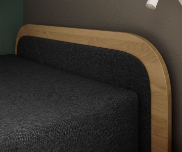 Pat ELTAP Parys, 80x190 cm, negru, Sawana 14 BONELL INTEGRATĂ – prezentare vizuală a designului – cadru alternativ al produsului