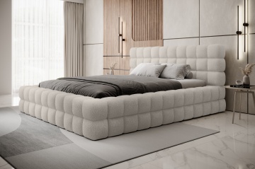 Pat tapițat ELTAP Dizzle Bed, 160x200 cm, bej, Jaffray 18 – prezentare vizuală a designului