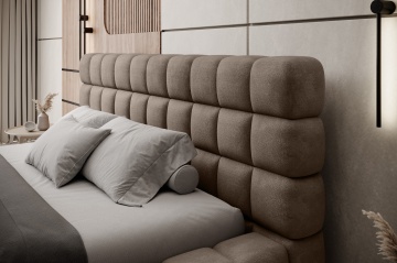 Pat tapițat ELTAP Dizzle Bed, 180x200 cm, bej închis, Amore 20 – fotografie suplimentară de catalog