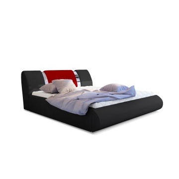 Pat tapițat ELTAP Flavio, 140x200 cm, negru, Soft 11, Soft 10, CU SOMIERĂ DIN LEMN, Ridicare cu arc (spring lift), CU LADĂ