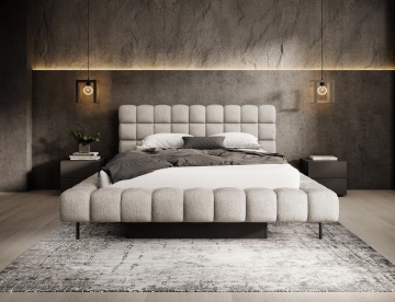 Pat tapițat ELTAP Magentta, 160x200 cm, bej, Touch 18 – prezentare alternativă a modelului