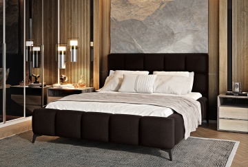 Pat tapițat ELTAP Mist, 140x200 cm, maro închis, Flores 22 – fotografie de catalog a modelului