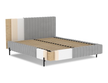 Pat tapițat ELTAP Plissa Bed, 140x200 cm, verde închis, Nube 35 – fotografie suplimentară de catalog