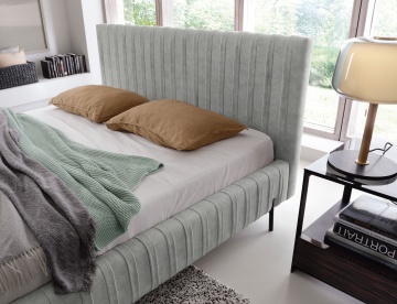 Pat tapițat ELTAP Plissa Bed, 160x200 cm, gri, Relax 03 – imagine de prezentare din galeria produsului