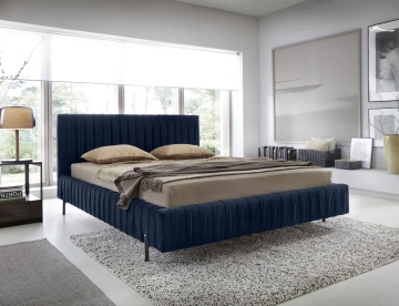 Pat tapițat ELTAP Plissa Bed, 180x200 cm, bleumarin, Velvetmat 40 – prezentare a produsului dintr-un alt cadru
