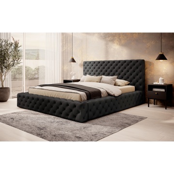 Pat tapițat ELTAP Princce, 140x200 cm, negru, Softis 11 – prezentare finală din galeria produsului