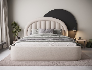Pat tapițat ELTAP Tapedo Bed, 160x200 cm, bej, Xillar 18 – prezentare alternativă a modelului