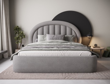 Pat tapițat ELTAP Tapedo Bed, 160x200 cm, gri, Amore 04 – prezentare alternativă a modelului