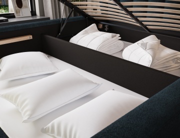 Pat tapițat ELTAP Tapedo Bed, 180x200 cm, bleumarin, Amore 40 – imagine suplimentară din galeria modelului