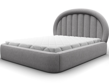 Pat tapițat ELTAP Tapedo Bed, 180x200 cm, gri, Xillar 04, CU SOMIERĂ METALICĂ, Mecanism pe gaz, CU LADĂ