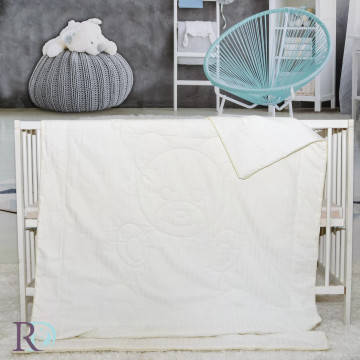 Pilotă pentru bebeluși Raye, 100x150 cm, 100% bumbac satin, alb, Roxyma Dream – fotografie de prezentare a produsului