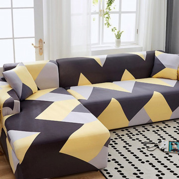 set 2 huse elastice pentru coltar culoare galben / negru