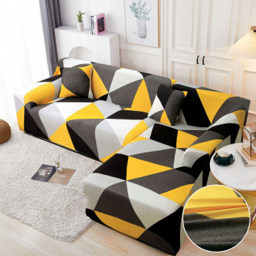 set 2 huse pentru coltar culoare alb / galben