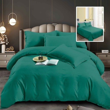 Set lenjerie de pat pentru 2 persoane XXL, Bumbac Damasc Policotton, 4 piese, Cearceaf pat 230x260, Cearceaf pilota 220x200, Fete de perne 50x70 x 2, Verde