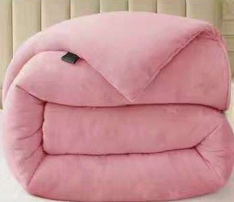 Set pilotă plușată gofrată Johnnie Home 200x230 cm + 2 fețe de pernă 50x70 cm, roz, 3 piese – pilotă pliată