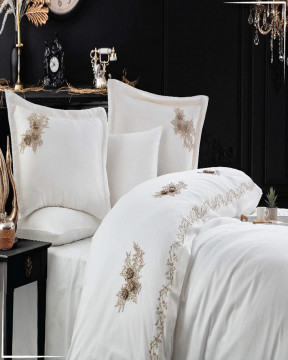 Лукс спално бельо Dantela Vita, памучен сатен Deluxe, за двойно легло, 6 части, LDV-72