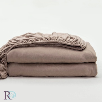 Cearceaf cu elastic 100% viscoză Cappuccino | Husă de pat premium