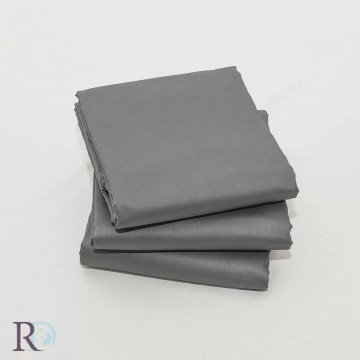 Cearșaf de pat, 100% bumbac satin, gri închis, Roxyma Dream