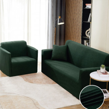 husa pentru canapea 2 locuri culoare verde inchis