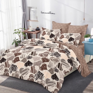 Lenjerie de pat cu cearceaf cu elastic, 6 piese, policoton, 200x230 cm, T63
