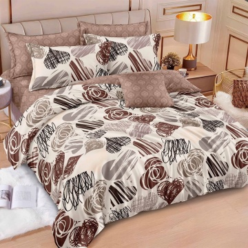 Lenjerie de pat dublă din policoton, 6 piese, 200x230 cm, R60-316