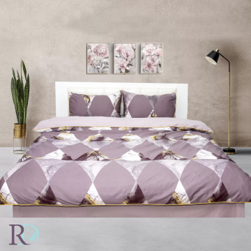Lenjerie de pat Euridice, 100% bumbac satin, mov închis, Roxyma Dream