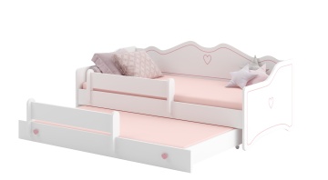 Pat copii ADRK EMKA II Pink – 80x160 cm – Alb / Roz – fotografie de catalog a modelului