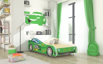 Pat copii ADRK SPEED – 80x160 cm – cu somieră inclusă – Verde