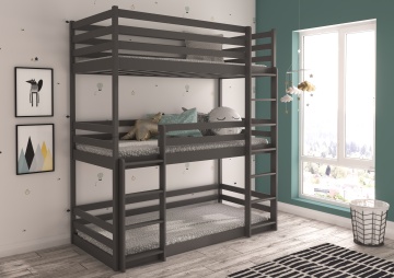 Pat copii ADRK TEDRO – 80x180 cm – cu somieră inclusă – Grafit – SKU CH-Ted-GRAP-188-E1712