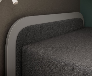 Pat ELTAP Parys GR, 80x190 cm, gri închis, Sawana 05 BONELL INTEGRATĂ – prezentare vizuală a designului – cadru alternativ al produsului