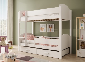 Pat supraetajat ADRK copii Jori – 80x170 cm – Alb – fotografie de catalog a modelului – cadru alternativ al produsului