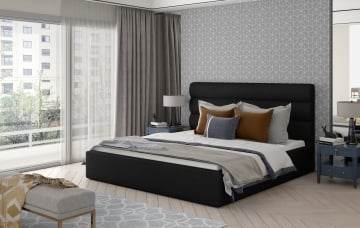 Pat tapițat ELTAP Caramel, 200x200 cm, negru, Sawana 14 – vedere generală a produsului – cadru alternativ al produsului