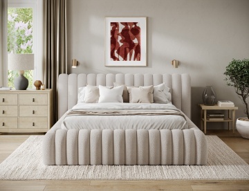 Pat tapițat ELTAP Carilla Bed, 140x200 cm, bej, Royal 18 – prezentare alternativă a modelului