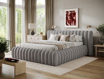 Pat tapițat ELTAP Carilla Bed, 140x200 cm, gri, Coralline 03 – fotografie de catalog a modelului