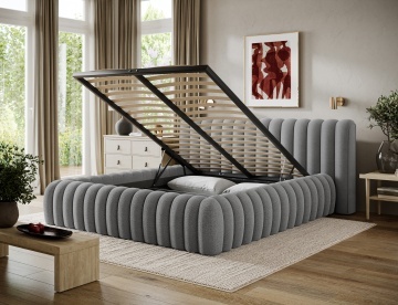 Pat tapițat ELTAP Carilla Bed, 140x200 cm, gri, Royal 04 – fotografie suplimentară de catalog