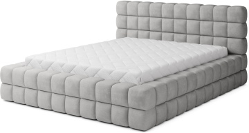 Pat tapițat ELTAP Dizzle Bed, 160x200 cm, gri, Amore 03, CU SOMIERĂ METALICĂ, Mecanism pe gaz, CU LADĂ