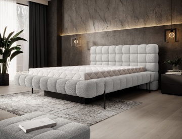 Pat tapițat ELTAP Magentta, 180x200 cm, alb, Royal 04 – fotografie suplimentară de catalog