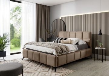 Pat tapițat ELTAP Mist, 140x200 cm, maro deschis, Nube 20 – fotografie de catalog a modelului