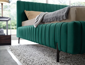 Pat tapițat ELTAP Plissa Bed, 140x200 cm, verde închis, Nube 35 – prezentare alternativă a modelului
