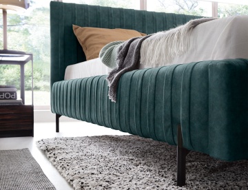 Pat tapițat ELTAP Plissa Bed, 140x200 cm, verde închis, Relax 38 – prezentare tehnică sau de produs din galerie