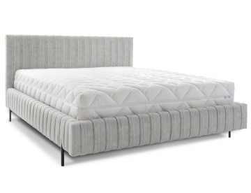 Pat tapițat ELTAP Plissa Bed, 160x200 cm, gri, Relax 03, CU SOMIERĂ METALICĂ, Mecanism pe gaz, CU LADĂ
