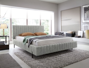 Pat tapițat ELTAP Plissa Bed, 160x200 cm, gri, Relax 03 – fotografie de catalog a modelului