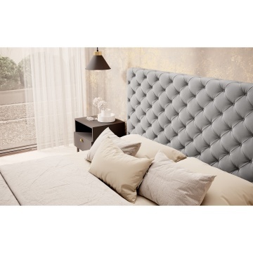 Pat tapițat ELTAP Princce, 140x200 cm, gri, Sola 4 – prezentare alternativă a modelului