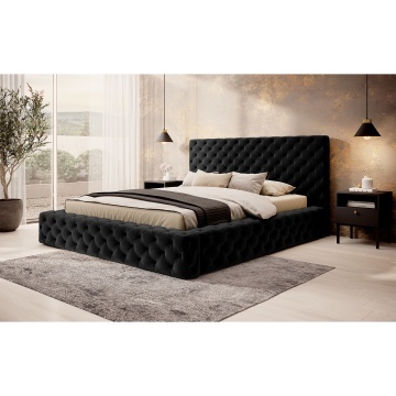 Pat tapițat ELTAP Princce, 160x200 cm, negru, Lukso 10 – prezentare finală din galeria produsului