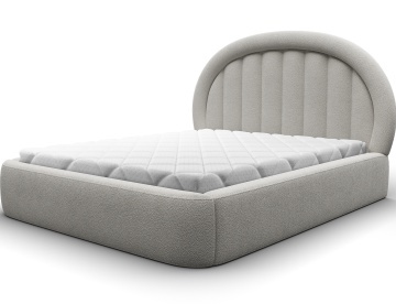 Pat tapițat ELTAP Tapedo Bed, 140x200 cm, Light grey, Amore 01, CU SOMIERĂ METALICĂ, Mecanism pe gaz, CU LADĂ