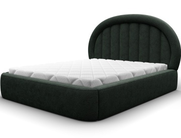 Pat tapițat ELTAP Tapedo Bed, 160x200 cm, verde închis, Amore 35, CU SOMIERĂ METALICĂ, Mecanism pe gaz, CU LADĂ