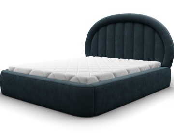 Pat tapițat ELTAP Tapedo Bed, 180x200 cm, bleumarin, Amore 40, CU SOMIERĂ METALICĂ, Mecanism pe gaz, CU LADĂ
