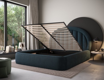 Pat tapițat ELTAP Tapedo Bed, 180x200 cm, bleumarin, Amore 40 – fotografie suplimentară de catalog
