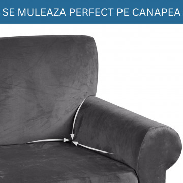 set 2 huse elastice pentru coltar culoare gri